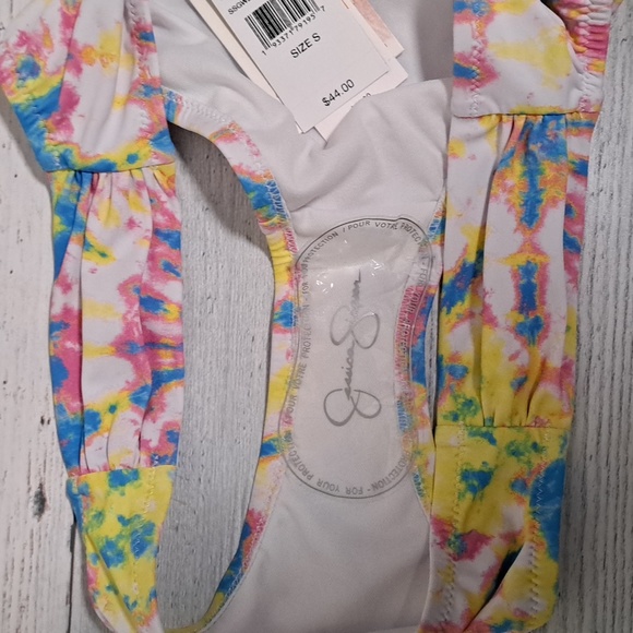 Jessica Simpson Shirred Side Tie Dye Bikini Swim Bottom - Picture 6 of 11